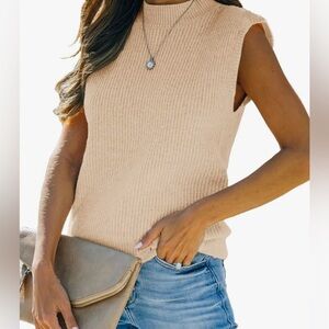 Mock Neck Knit Sweater Vest